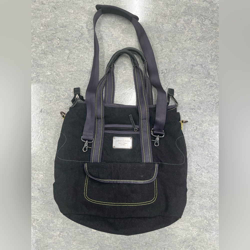Lululemon Wool Tote Black Gray Green Big Gym Yoga Laptop Shoulder Bag. - Picture 1 of 13